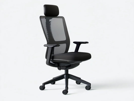 Black Ergonomic High-Back Mesh Office Chair with Headrest, 26.4 x 26.4 x 47.2-51.2 in