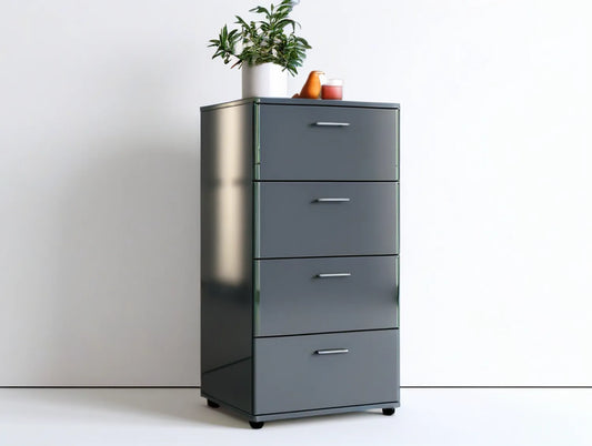 4-Drawer Vertical Steel Storage Cabinet, Gray, 18.1 x 24 x 52 in