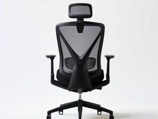 Black Ergonomic High-Back Mesh Office Chair with Adjustable Headrest, 26 x 26 x 46-52 in